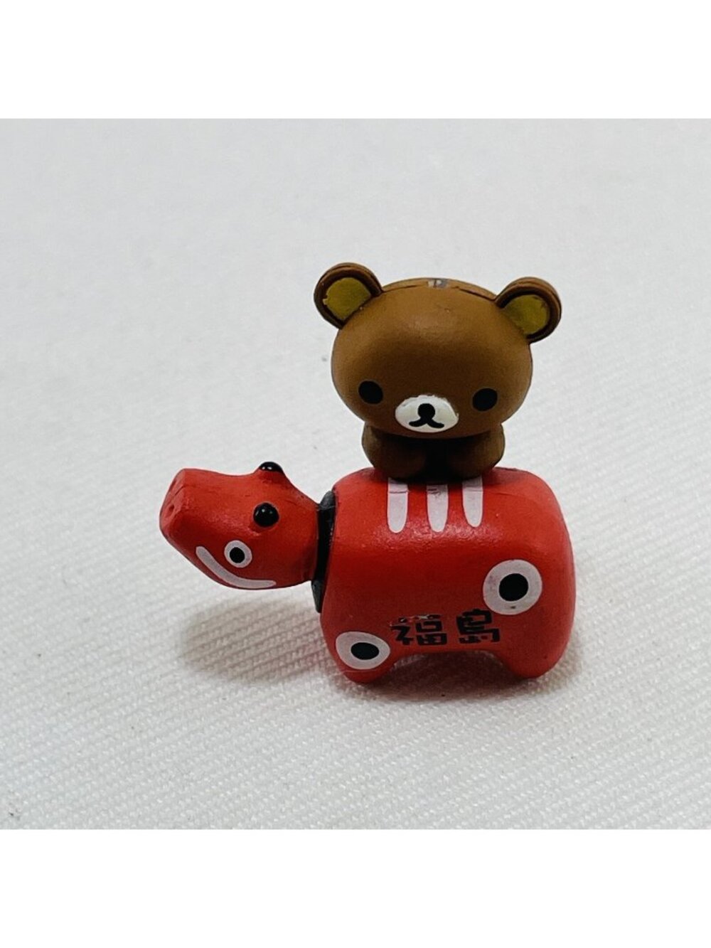 Sanx Rilakkuma Fukushima Akabeko Figure Model Talisman Red Bull Cow Aizu Japan